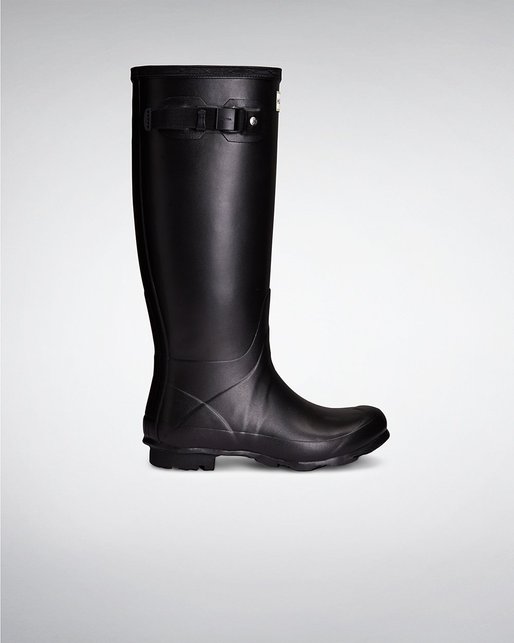 Womens Hunter Norris Field Neoprene Lined - Tall Rain Boots Black - 7348-QWFNK